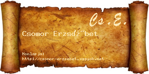 Csomor Erzsébet névjegykártya